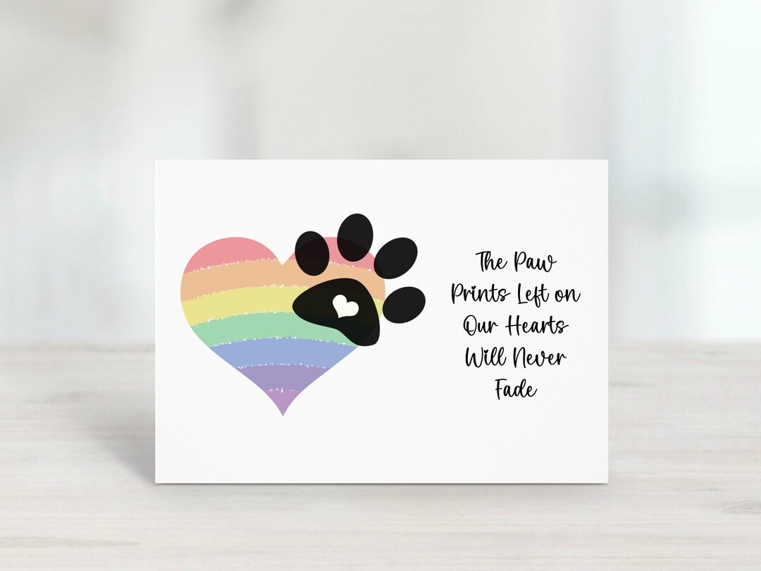 Pet Sympathy Card: Loss of Dog, Rainbow Paw (PDF Printable) - Etsy