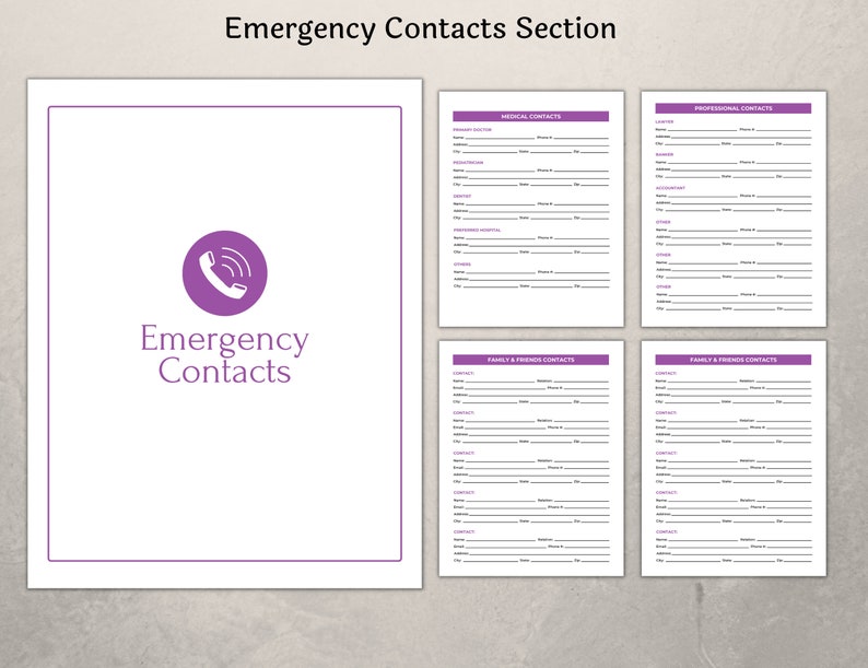 Emergency Binder Printable Family Medical Binder Household - Etsy