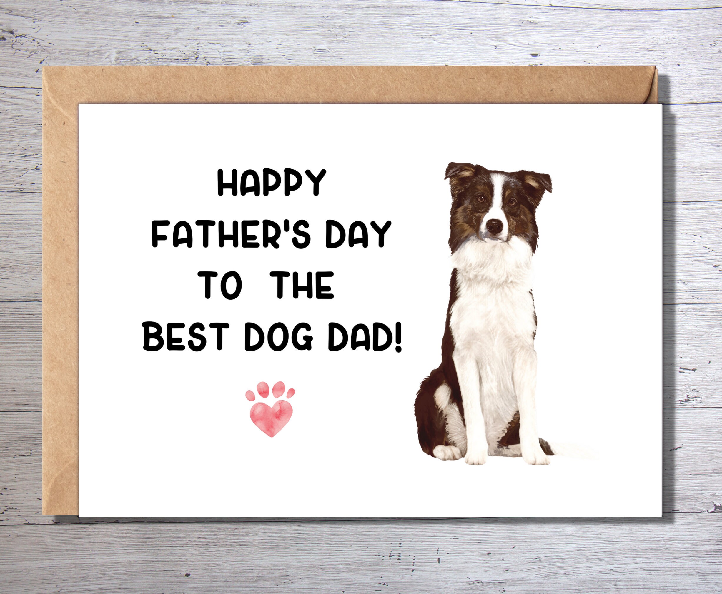 Father's Day Card Printable From the Dog, Happy Fathers Day Card, Dog ...