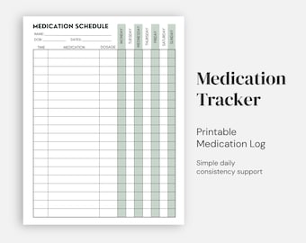 Daily Medication Tracker Printable – Simple Pill & Dosage Log for Gentle Health Support