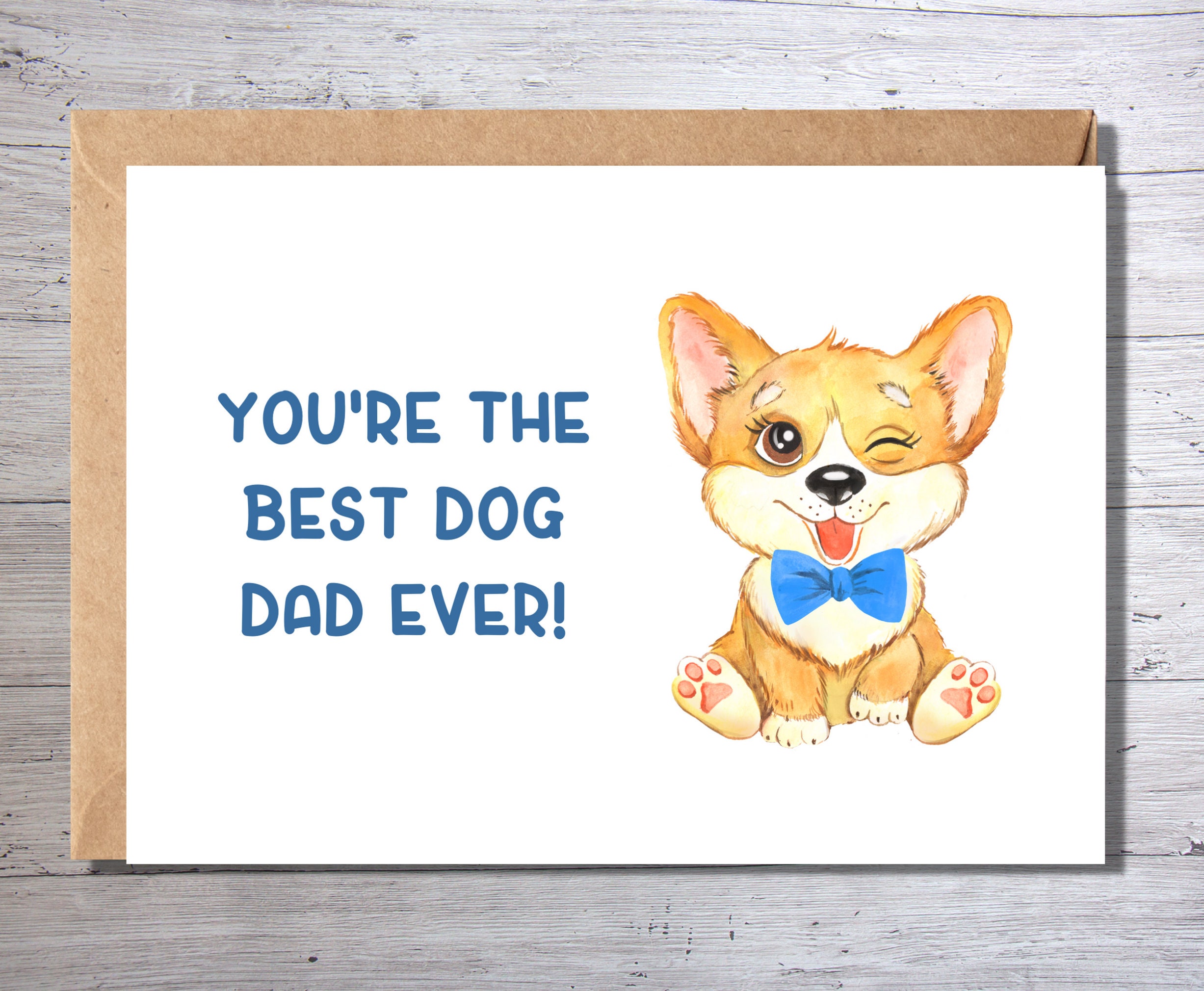 Father's Day Card Printable From the Dog, Happy Fathers Day Card, Dog ...