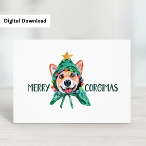 Corgi Christmas Card Printable, Dog Lover Xmas Card, Christmas Card From The Dog, Holiday Dog Card, Pet Christmas Card, Dog Dad Card