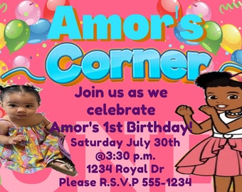 Editable Birthday invitation Gracie's Corner Template customized