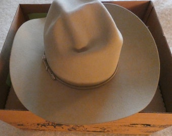 Beige wollen Stetson hoed handgemaakt in de VS - maat 7 3/4 - DE echte deal!