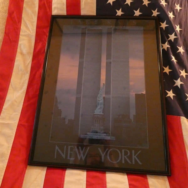 Original Poster NEW YORK Lady Liberty and the Twin Towers Photography by Jake RAJS 1986