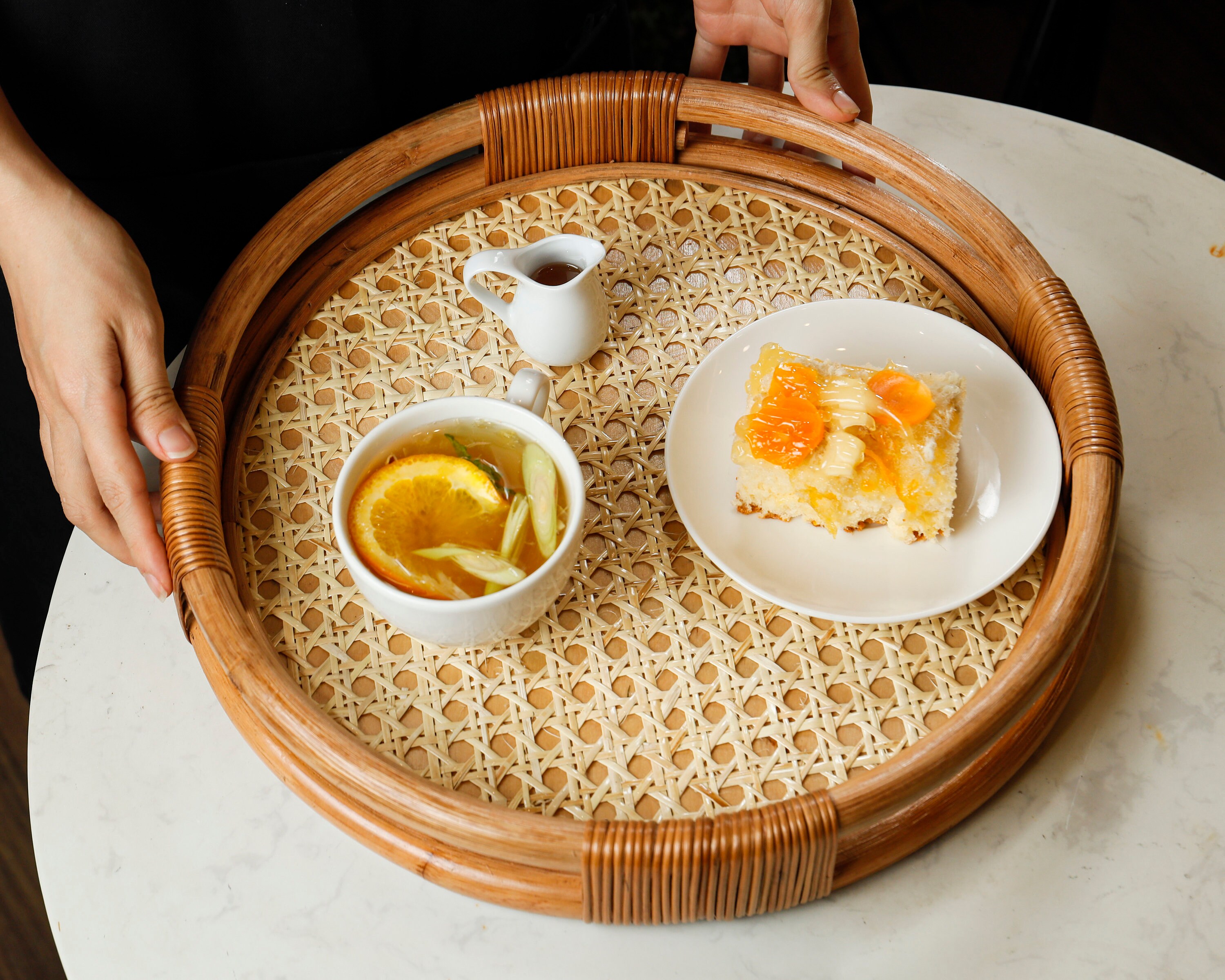 Rattan Tray Round Coffee Table Serving Tray Handwoven Basket Etsy