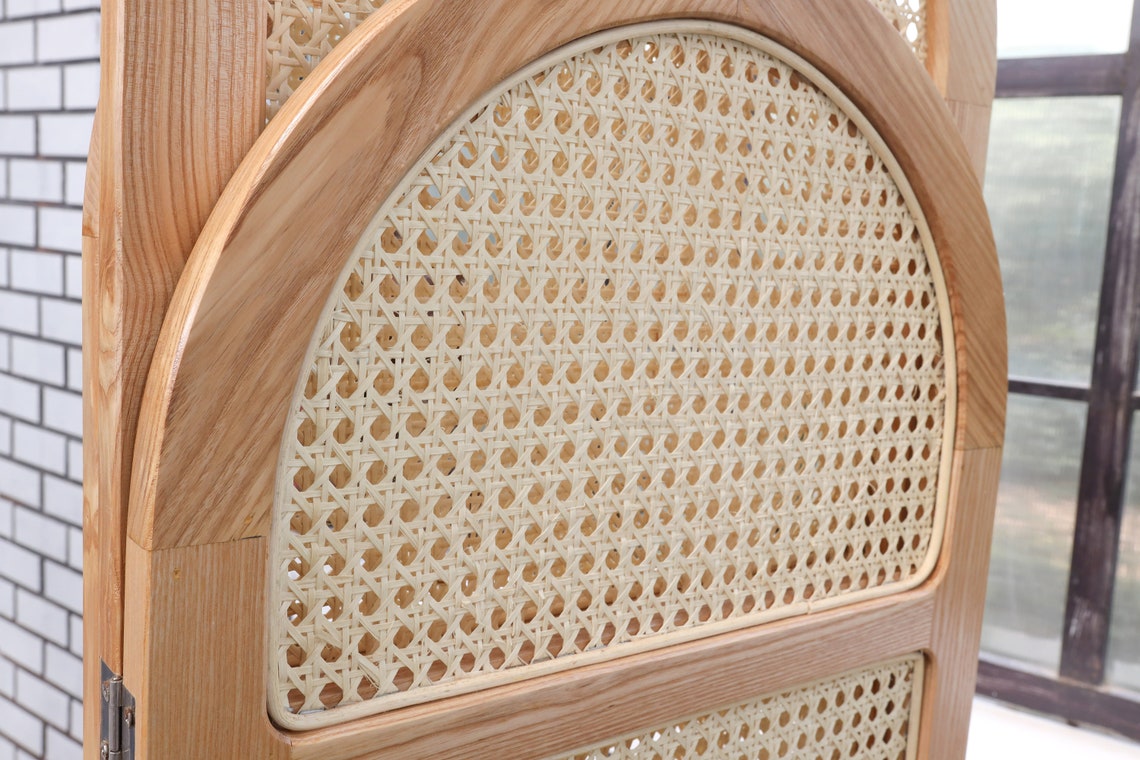 Panel Room Divider Rattan Room Divider Wood Room Divider Etsy