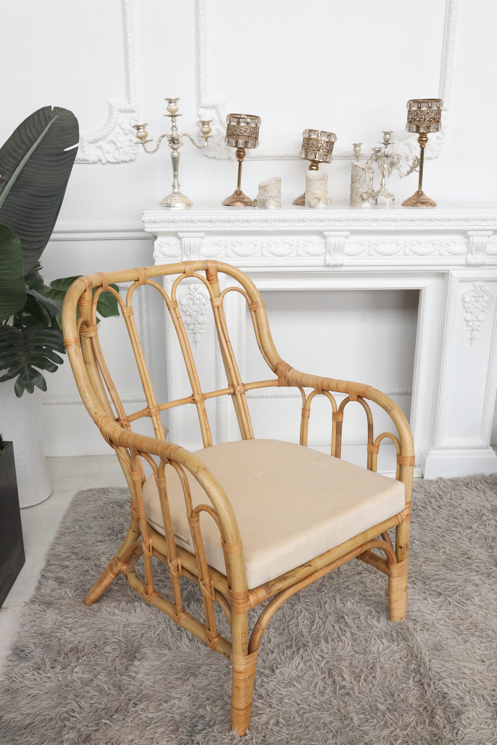 Vintage Rattan Armchair for sale | Only 4 left at -60%