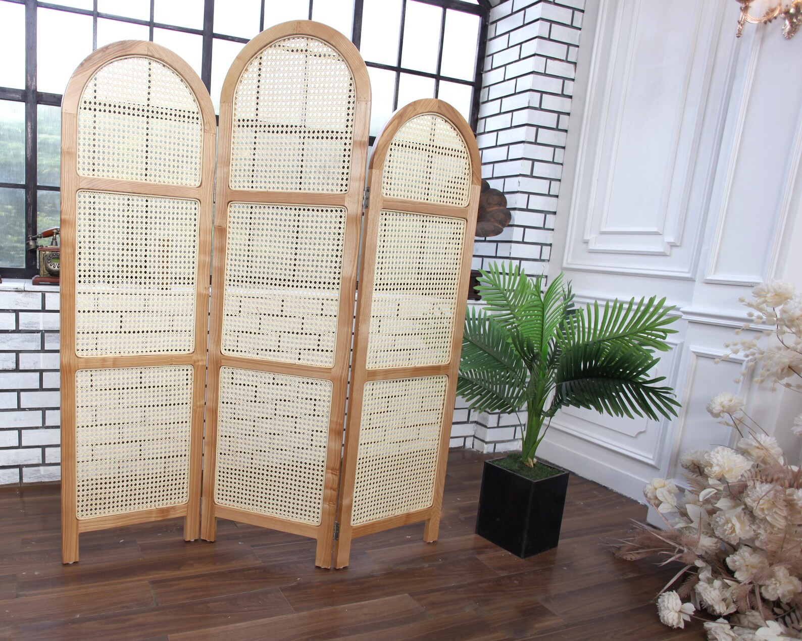 Panel Room Divider Rattan Room Divider Wood Room Divider Etsy