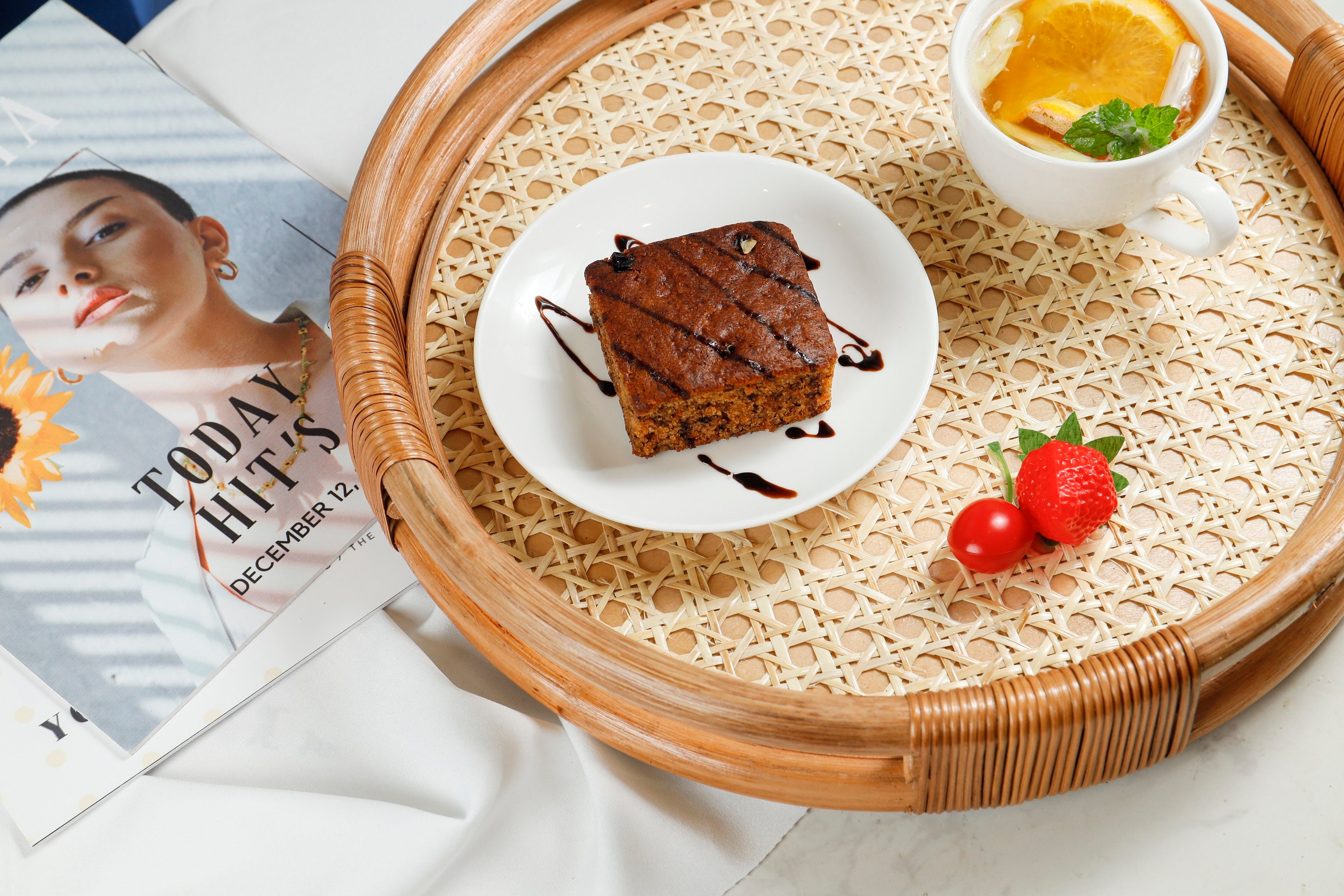 Rattan Tray Round Coffee Table Serving Tray Handwoven Basket Etsy
