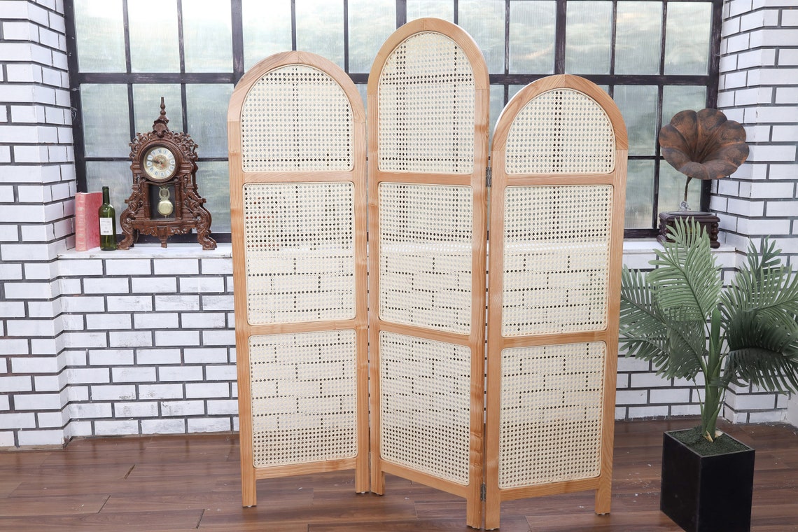 Panel Room Divider Rattan Room Divider Wood Room Divider Etsy