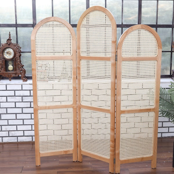 Folding Screen Room Divider Rattan Etsy