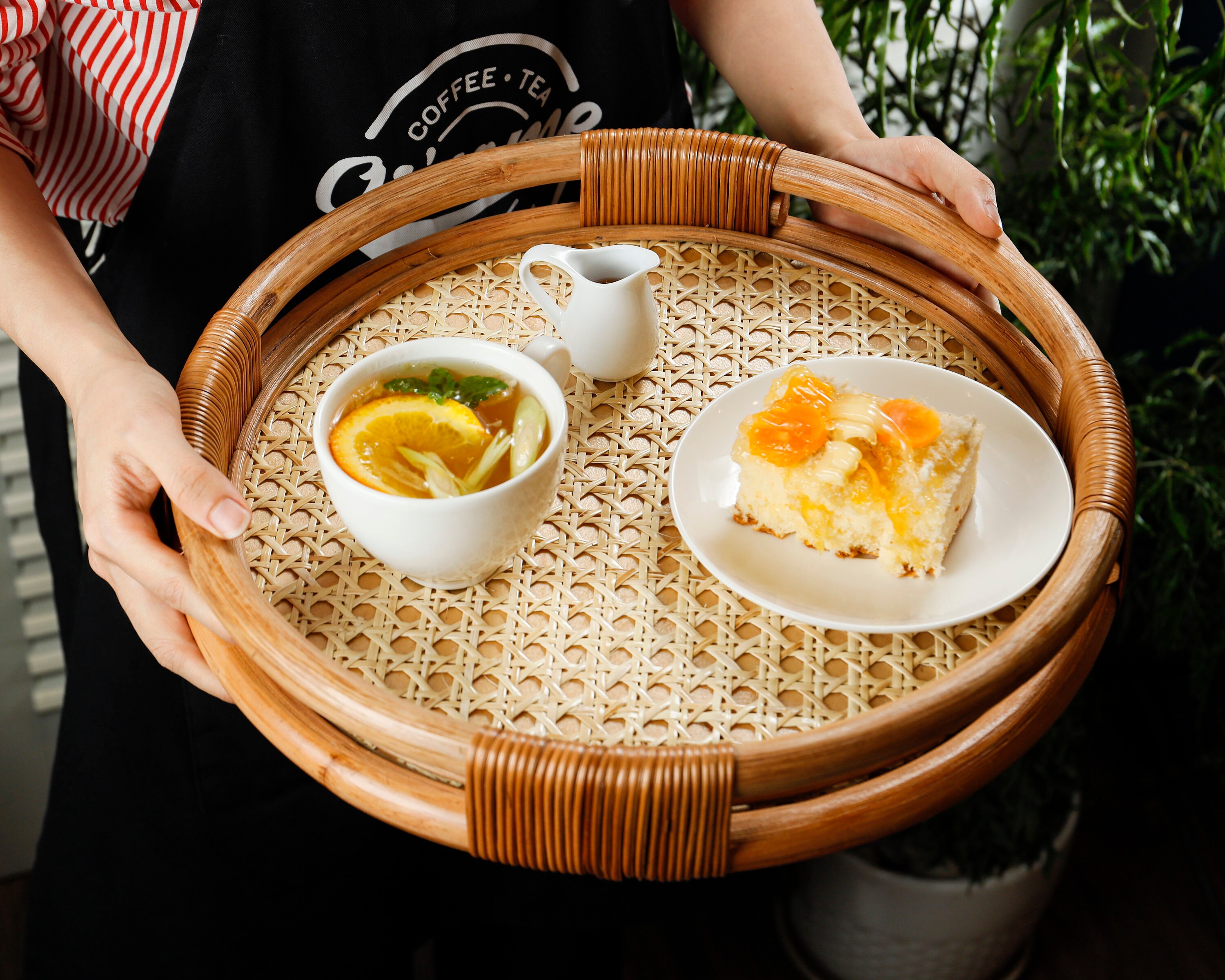 Rattan Tray Round Coffee Table Serving Tray Handwoven Basket Etsy