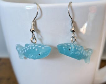 Blue Whale Shark Dangle Earrings | Cute Ocean Animal Earrings | Sea Animal Earrings | Marine Life Earrings | Aquatic Fish Earrings
