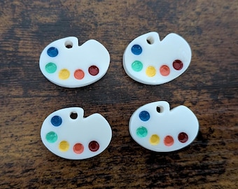 Mini Magnets - Paint Palette | Set of 4 | Colorful Artist Magnets | Multicolor Small Decorative Magnets for Fridge | Cute Gift Idea
