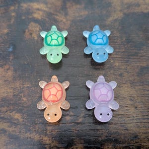 Mini Magnets - Glow Turtles | Set of 4 | Baby Animal Magnets | Ocean Beach Magnet | Small Decorative Magnets for Fridge | Cute Gift Idea