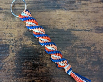【2plan】24SS★ [LAN ARCHIVE] Ocean Rope Buckle Keyring BLUE Blue Orange & White Boondoggle Keychain | Corkscrew Twist