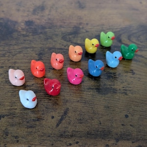 Mini Magnets - Multicolor Ducks | Set of 12 | Baby Duckling Magnets | Rubber Ducky Magnets | Small Decorative Magnets for Fridge | Gift Idea
