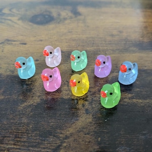 Mini Magnets - Glow Ducks | Set of 8 | Baby Duckling Magnets | Rubber Ducky Magnets | Small Decorative Magnets for Fridge | Gift Idea