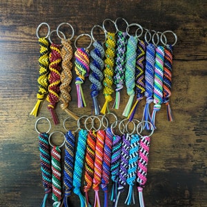 Clearance - Discontinued Boondoggles | Final Sale | Discounted | Rexlace Keychain in Various Styles | Multicolor Plastic Lacing Gimp Lanyard