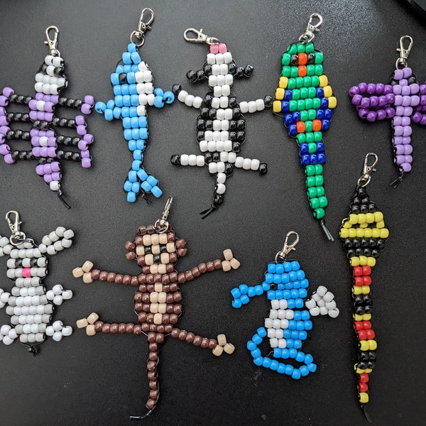 Pony Bead Keychain Etsy