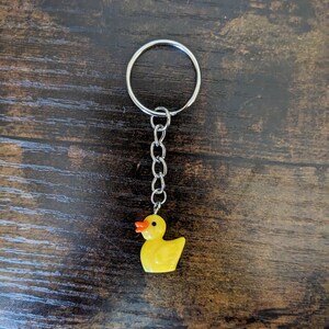 Cute Rubber Duck Keychain | Baby Duckling Keychain | Yellow Duck Keychain | Duck Zipper Pull | Funny Animal Keyring | Duck Key Fob