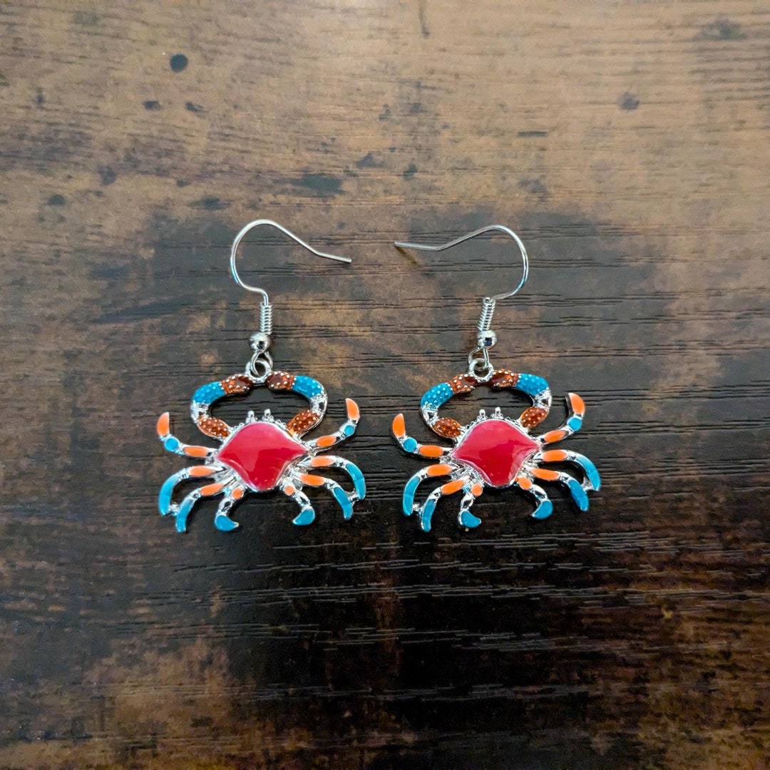 Acrylic Tropical Hawaii Earrings - Coconut Tree & Sea Crab Dangle Earrings For Women, Summer Beach Jewelry - View #9
