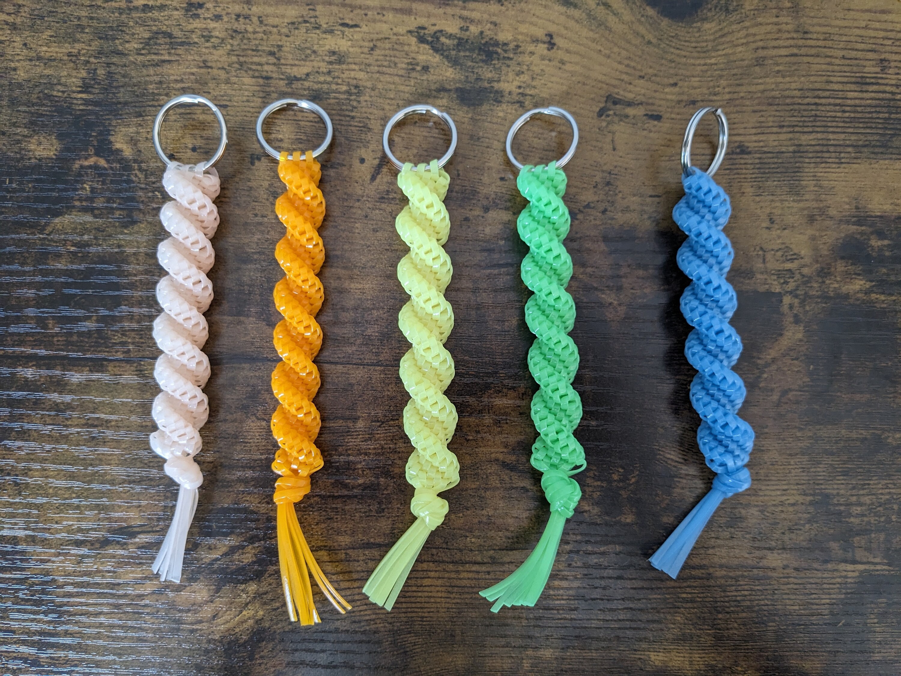 Neon Keychain, Boondoggle Keychain, Gimp Plastic Lacing Keychain