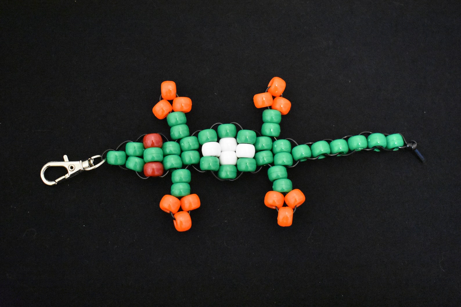 Beaded Lizard Keychain Gecko Keychain Pony Bead Lizard Etsy