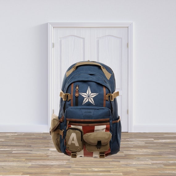 Captain America Backpack Captain America Bag Etsy