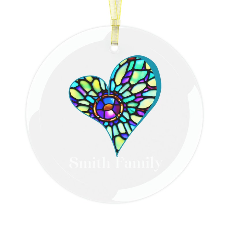 Heart Monogram Suncatcher Glass Stained Letter Gift for Family Group