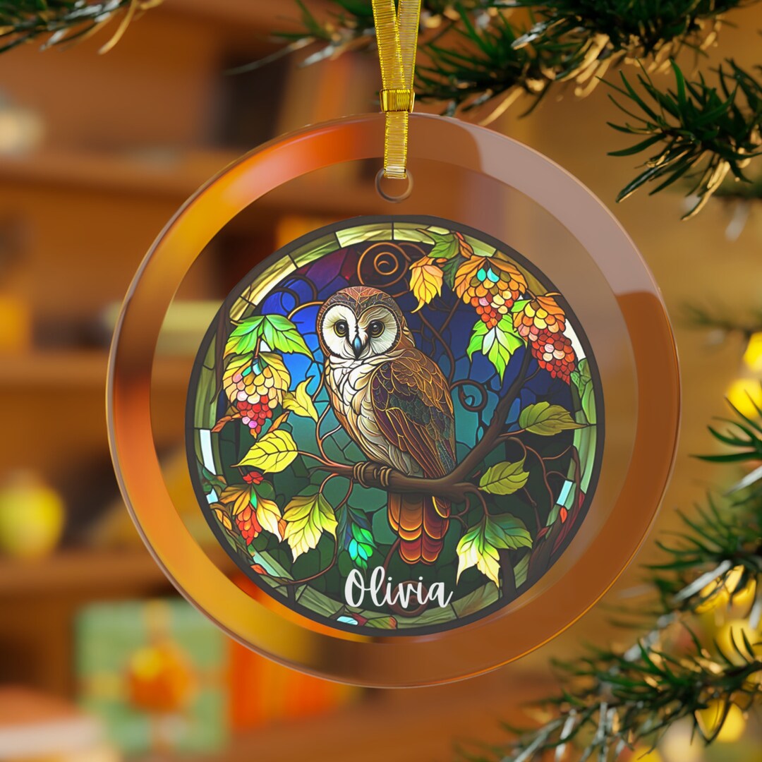 Owl Lover Gift Owl Forest Glass Suncatcher Owl Gift for Mom Glass