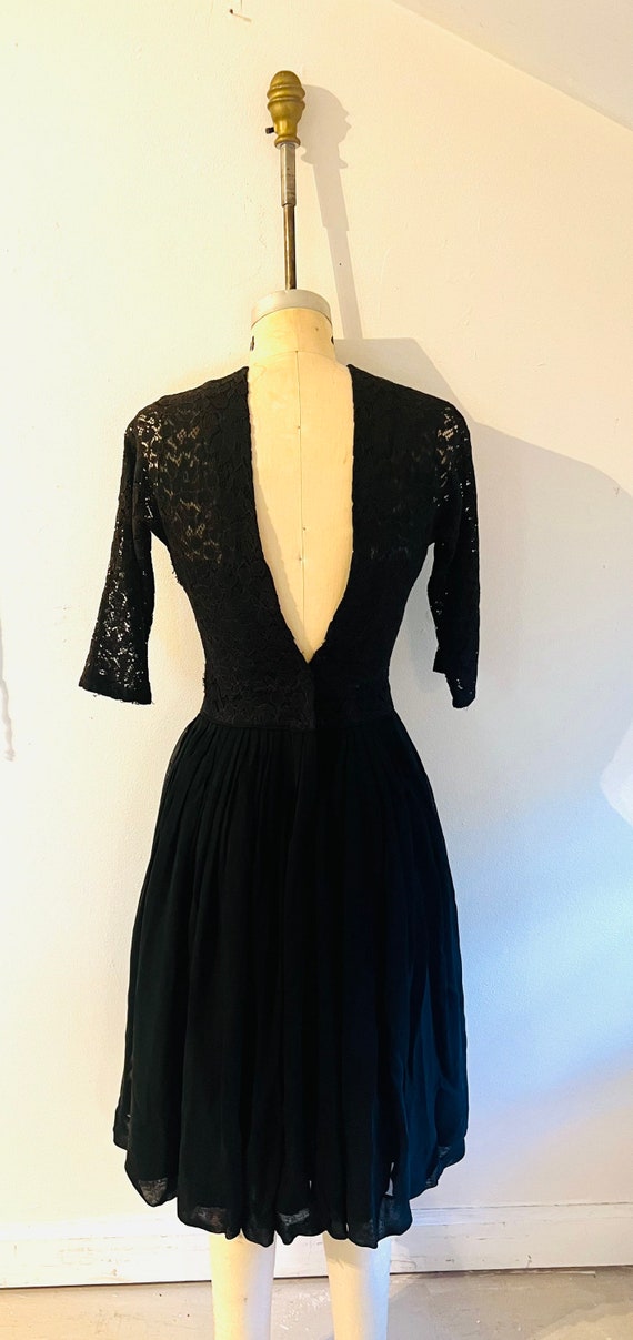 Vintage 1950 dress small black