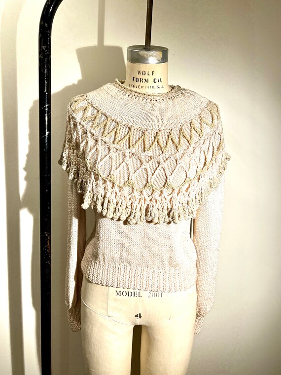 Vintage knitted sweater  silk hand made