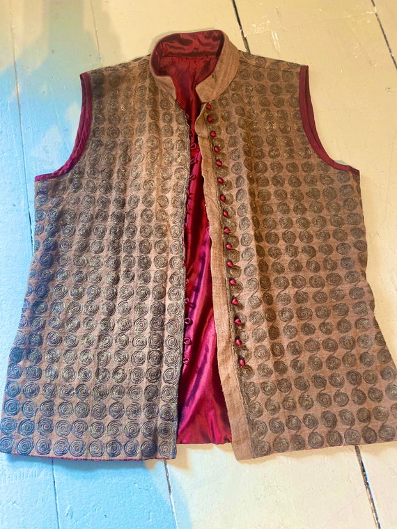 Vintage xs vest 1970s original suede - image 1