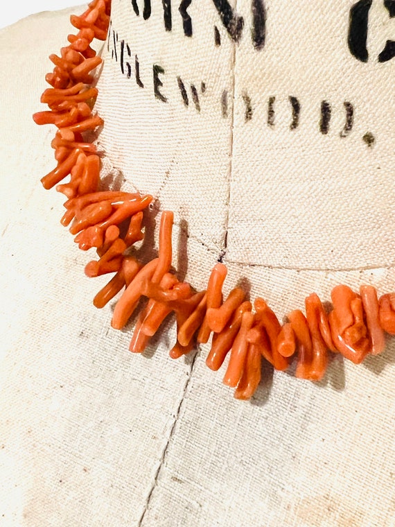 Vintage Coral necklace  hand made - image 4