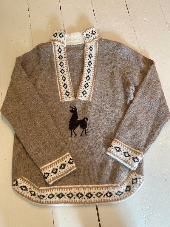 Alpaca Sweater vintage hand made in peru