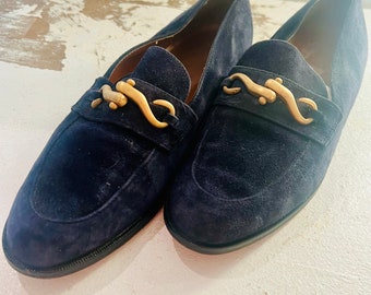 Vintage loafers suede navy 8.5