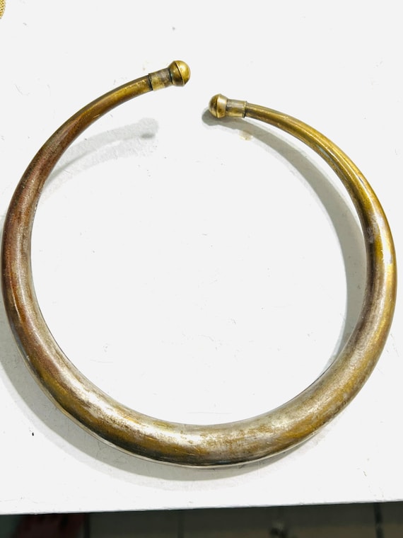 Vintage brass necklace brutalist - image 2