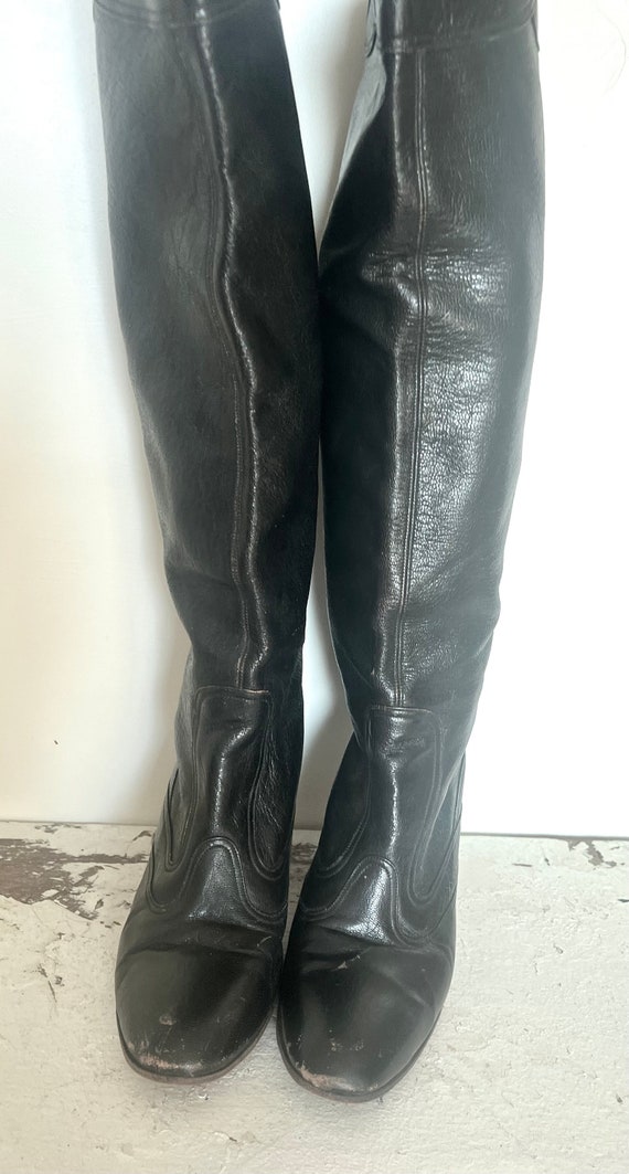 Vintage  boots leather size 8 hand made 1970s