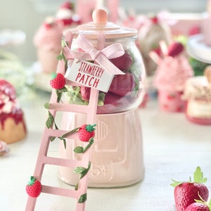 Handmade Strawberry Tier Tray Ladder: Spring Farmhouse Decor