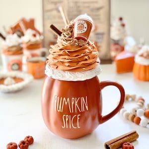 Fall Faux Whip Mug Topper - Pumpkin Spice Latte | Fall Decor | Fake Bake | Thanksgiving Decor | Kitchen Decor | Home Decor | Pumpkin Whip