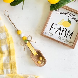 Lemon Scoop: Farmhouse Tier Tray Decor, Faux Lemons