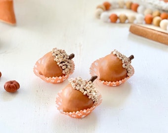 Fall Acorn Bon Bons (3 CT): Faux Chocolate Thanksgiving Decor