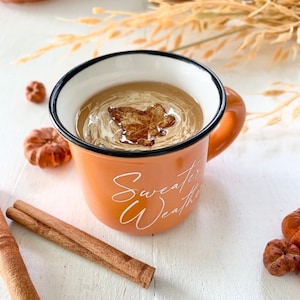 Handmade Fall Pumpkin Spice Latte Mug: Tiered Tray Decor