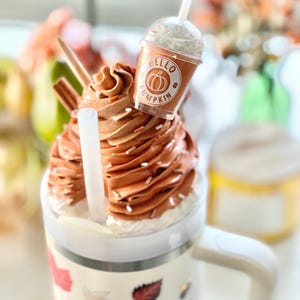Fall Faux Stanley Topper: Pumpkin Spice Latte, Thanksgiving Decor