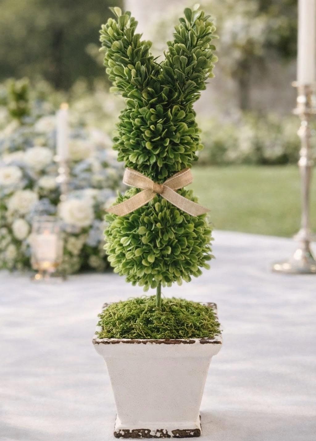Spring Topiaries Handmade Bunny Faux Boxwood Topiary | Spring Table Decor - Etsy