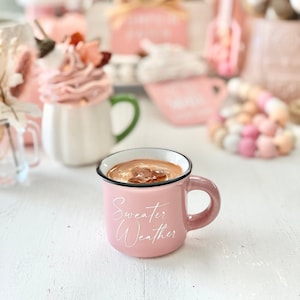 Handgemachte Rosa Pumpkin Spice Latte Becher: Herbst Tier Tablett Dekor