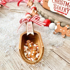 Gingerbread Wood Bead Scoop | Christmas l Decor | Farmhouse Decor | Tier Tray Decor | Home Decor | Kitchen Decor | Gingerbread Decor |