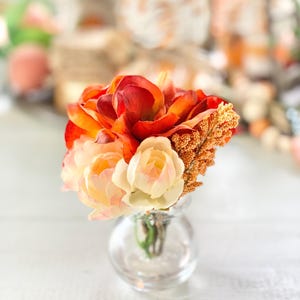 Peach vase glass| Peach Decor | Farmhouse Decor | Tier Tray Decor | Home Decor | Handmade Decor | Kitchen Decor | Faux Peach